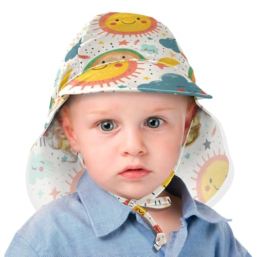 Cartoon Cute Sun Moon Clorful Infant Sun Hat Baby Boys Bucket Hat Toddler Girl UV Protection Adjustable Traveling Camping2