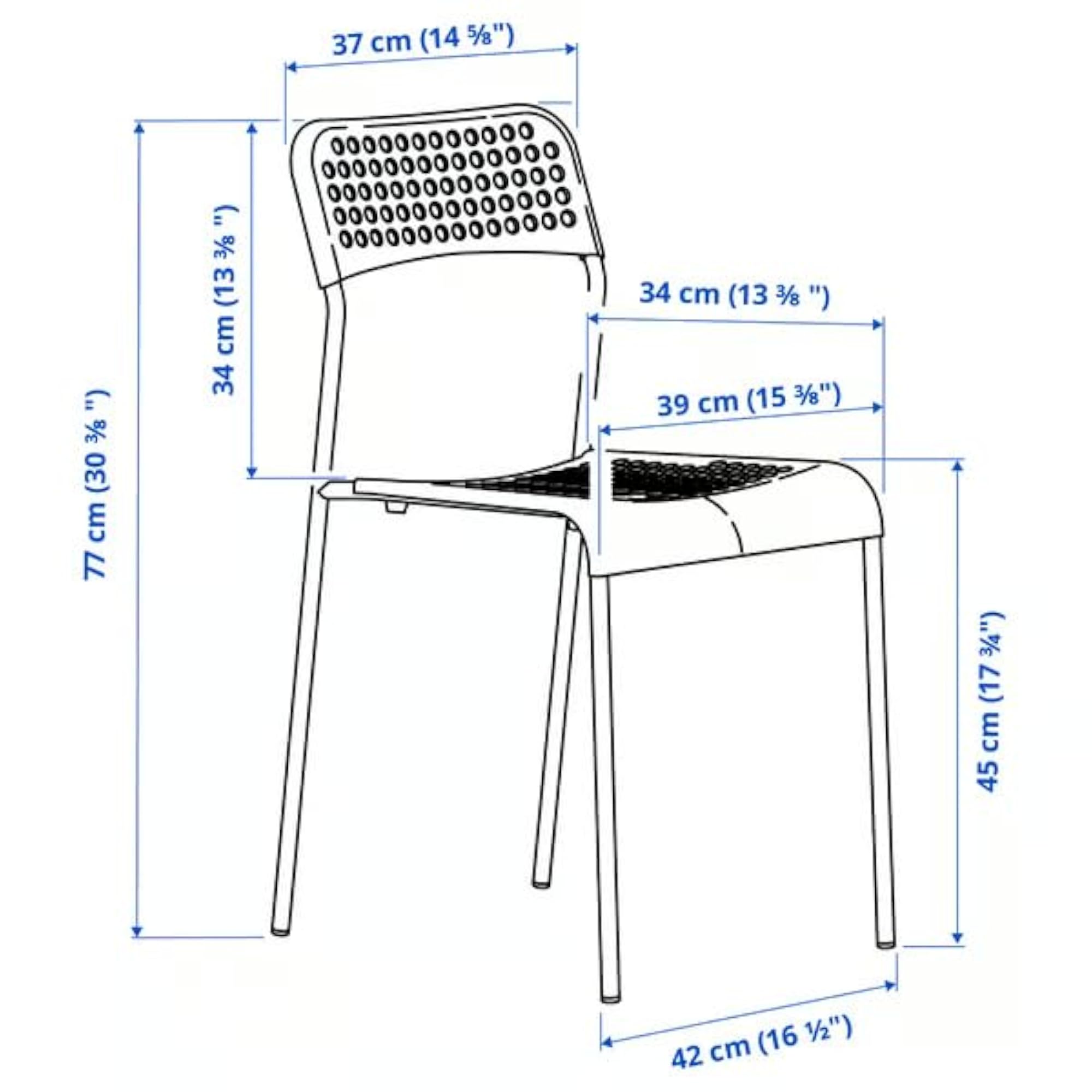 Durable Plastic Dining Chair with Metal Frame