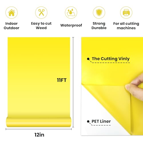 Vinyle adhésif jaune imperméable et durable pour vitres et extérieur - 3