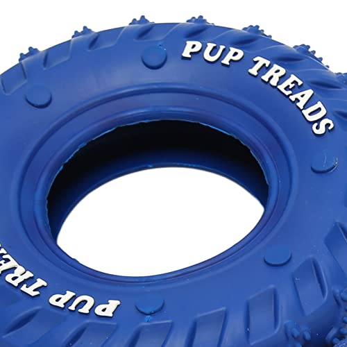 Pssopp Hundereifen Kauspielzeug, bissfest Leckerbissen Dispensing Gummi aggressiv Hund Tug Spielzeug mit Seil für mittlere große Hunde (Blau)
