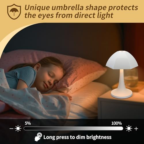 Cordless Table Lamp, Small Table Lamp, LED Touch Lamp Rechargeable Battery Operated Lights 4000mAh, 3 Color & Stepless Dimmable, Portable Desk Lamp Wireless for Bedroom Bedside Nightstand 4 41AYJp9K65L. AC