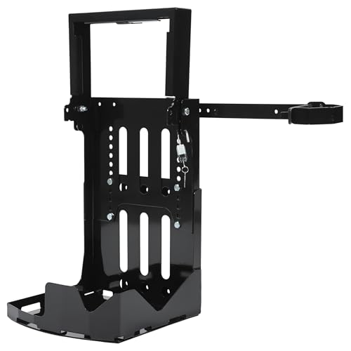 Kqqio Adjustable Blower Rack Trailer Storage Holder with Lock - Compatible with Stihl and Echo and Husqvarna & All Backpack Leaf Blowers, Fits Open/Enclosed Landscape Trailers & Trucks, Black