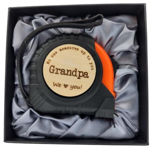 Gifts for Dad Who Wants Nothing, Measuring Tape Measure 25 ft, Home Improvement, Papa Gifts from Grandchildren, Grandpa Gifts from Grandchildren, No One Measures Up to You Tape Measurer (Grandpa We)