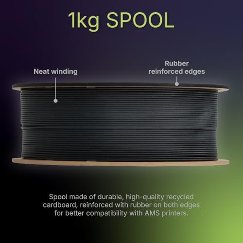 Image of Polymaker Fiberon PA612-CF15 Carbon Fiber Nylon Filament 1.75mm Black 1kg, Fiberon PA612-CF15 Strong & Low Moisture Sensitive Nylon 1.75mm 3D Printing Filament