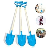 POMIKU 31' Beach Shovels for Kids Digging Sand, 3 Pieces Wooden Sand Shovel with Plastic Spade &...