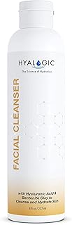 Bentonite Clay Facial Cleanser 8oz by Hyalogic - Premium Spa Face Wash With Hyaluronic Acid (HA) and Cleansing Clay for De...