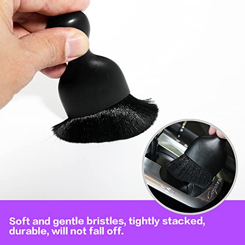 Image of AOCISKA Car Interior Detailing Brush,Soft Bristle Cleaning Brush Car Detailing Brush Dusting Brush,Car Interior Cleaning Tool,Auto Detail Brush Car Dash Duster Brush (Black with Cap)