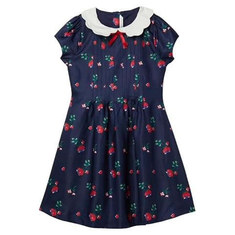 Janie and Jack Girls Floral Dress (Toddler/Little Big Kids), Navy Blue Cover
