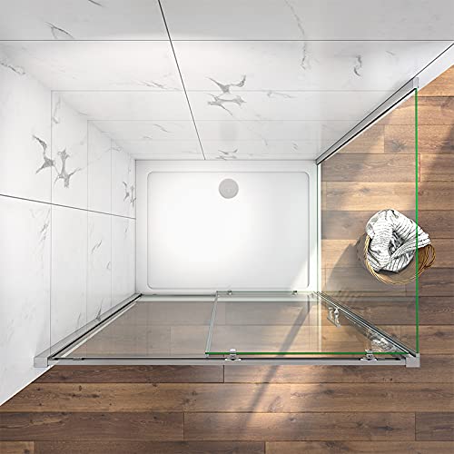 ELEGANT 1400 X 800mm Modern Sliding Shower Enclosure - View #9