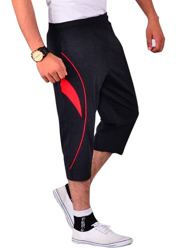 Image of VEGO Mens Cotton Three by Fourth, 3 /4, Capri, Three Quarter Pant Charcol Plus Size
