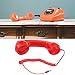 Retro Phone Handset, 3.5mm Cell Phone Receiver, Radiation Proof, HandheldCell Phone Telephone Handset for Mobile Phones Computers (Red)