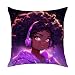 SARA NELL Velvet Throw Pillow Cases,Black Girl African American Girl Love Music,Pillow Covers Decorative 18x18 in Pillowcase Cushion Covers Zipper