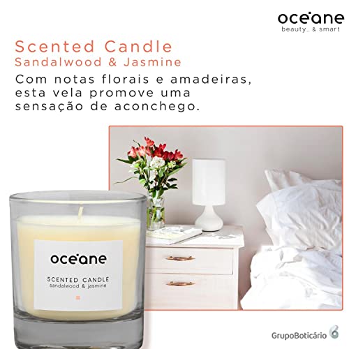 Vela Sandalwood & Jasmine, Scented Candle, Océane, Océane, Branca