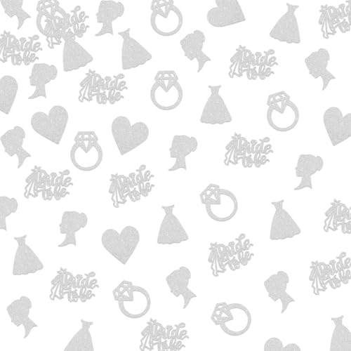 150 PCS Bridal Shower Party Decorations, Silver Glitter Bride to Be Confetti, Diamond Ring Table Scatter, Bridal Shower Engagement Wedding Party Decorations Supplies
