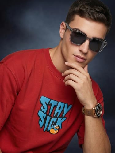 Image of Veirdo Men's Oversized T-Shirt | 240 GSM | Pure Cotton | Drop Shoulder | Round Neck | Half Sleeve Graphic Puff Print | Summer Casual Streetwear Loose Fit Tee