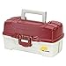1 Tray Tackle Box w/Dual Top Access Red Met/Off White