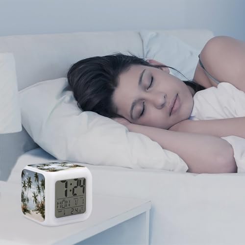 Reloj despertador inteligente con alarmas configurables y pantalla LED de colores 6
