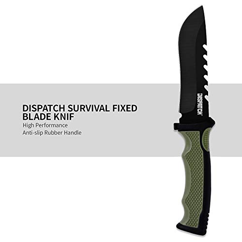 Dispatch Tactical Fixed Blade Knife Bushcraft Survival Hunting Tool, Non-slip Stylish Handle, with Practical Sheath, for Camping, Hunting, Adventure, 9\'\' Closed - Thumbnail 4
