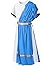 Missanabie Men's Toga Costume Greek God Costume Roman Costume Cosplay Outfit Halloween Robe Accessories Set(BU S)