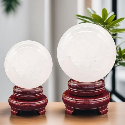 Sculpture de sphere polie en cristal blanc haute qualite