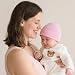 Durio Unisex Baumwoll Baby Mütze Erstlingsmützen für Neugeborene Slouch Beanie Jungen Mädchen für 0-6 Monate 3 Paar-Grau Weiß u. Rosa