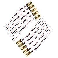 Laser Head Diode, Red Laser Modulem, Laser Punkt Dioden, 10 Stücke Rote Laserdiode 3V, Anschlüssen Kopfaußendurchmesser 3V 650nm 5mW 6mm, für Füllstandsmessgerät Bodeninstrument