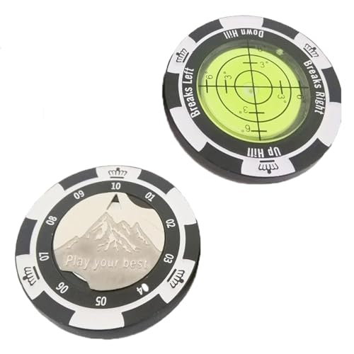 KFSCIP 1 Pcs Golf Ball Markers For Putting Green, With High Precision Putting Round Green Reading Aid, Level Head Golf Marker With Bubble Level, Portable Golf Ball Marker For Men And Women