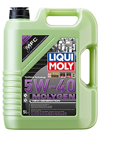 WOL Fully Synthetic Motor Oil Liqui Moly Molygen Additive 5W-40 New Generation 8536 – Low Friction Engine Oil Low Viscosity Motor Oil – 5 L