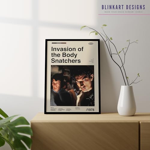 Image of BLINKART Invasion Of The Body Movie Poster Frame 12x18 Inch | Premium 300 GSM Paper Wall Print | Mid Century Vintage Film Artwork for Home, Bedroom, Living Room, Office | Framed Photo Decor