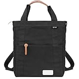 Tikea Mens Canvas Backpack - Large School Bag Black Daypack Student Laptop Bookbag Commute Rucksack,...