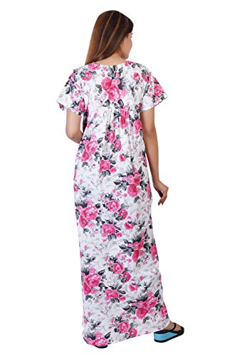 Image of Women's Cotton Block Print Knee Length Nighty