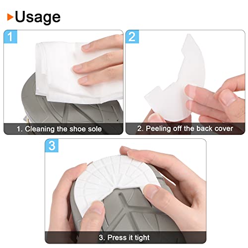 Image of HARFINGTON 1pair Shoe Sole Protector for Sneakers Size 10-11 Non Slip Pad Heel Plates Repair for Men and Women, White