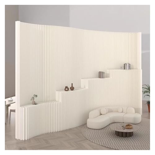 Cortinas separadoras de ambientes, Separador de Pared de Papel Plegable y retráctil con estantes, para privacidad en el hogar, la Oficina, la Sala de Estar y diversas Actividades c