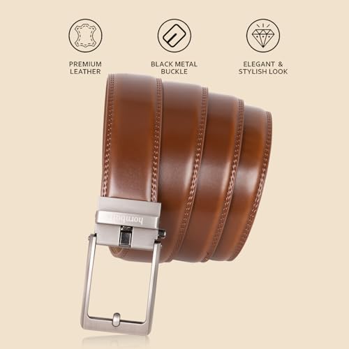 Image of HORNBULL Smith Leather Belt for Men | Mens Belt Autolock | Formal and Casual Leather Belt for Men