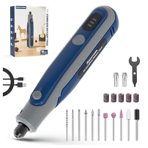Schtumpa Rotary Tool, Cordless Rotary Tool Kit 4V, Mini Cordless Rotary Tool, Variable Speed, for Carving, Engraving, Sanding, Polishing, Cutting, DIY Crafts and Pet Nails, Navy Blue