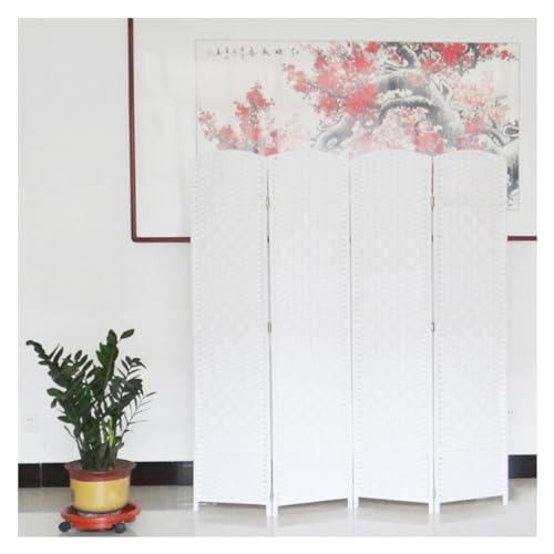 Biombo de privacidad blanco portátil pack de 4 separadores de ambientes de 40x100 cm