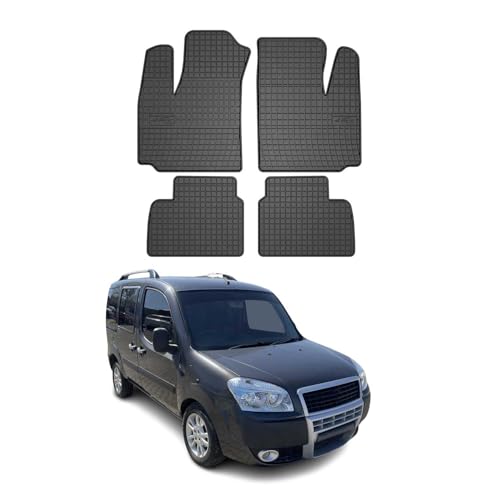 Evita suciedad con alfombrillas de goma compatibles con FIAT Doblo 2000-2010 negro 4tlg de coche