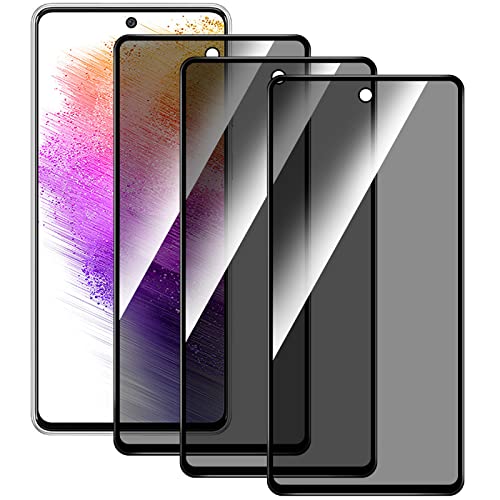 Protector Pantalla para Samsung Galaxy A73 5G, [3 piezas] Anti Espía de Cristal Vidrio Templado de Privacidad, Privacy Vidrio Templado Alta Sensibilidad Cubierta Completa Anti-ralladuras Película Cover