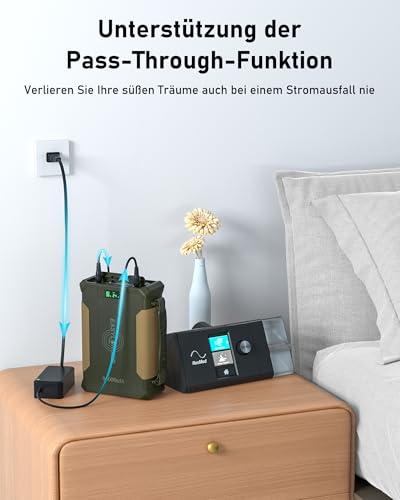 EASYLONGER ES960 CPAP Akku 96000mAh/297.6Wh Akku für CPAP Gerät CPAP Akkupack für Camping 12V 24V CPAP Powerbank für ResMed AirSense 10 AirSense 11 Aircurve 10 AirMini Philips Dreamstation Löwenstein