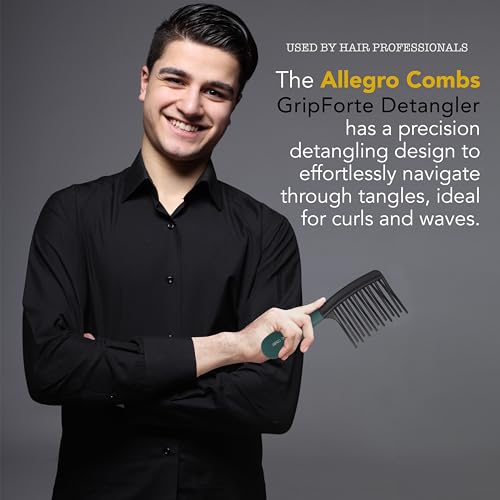 Peine para cabello rizado Allegro Gripforte X-Large negro y verde miniatura 5