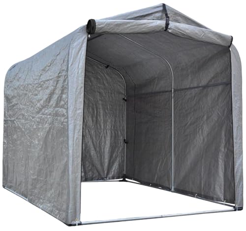 Kapler Fahrradgarage: Outdoor Lagerzelt 220 x 157 x 165 cm mit Stahlrahmen und PE-Plane wetterfest Winterfest abschließbar für 3 Fahrräder E-Bike Motorrad