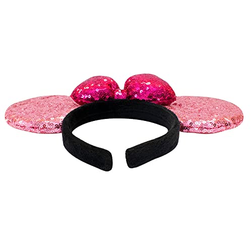 Tiara Laço Roxo Orelhas Rosa Minnie Lantejoulas Disney