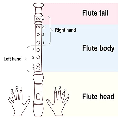 3 Pack 8 Hole Soprano Recorders Descant Flute, Fingering Recorder Instrument With Cleaning Rod And Storage Bag, Soprano Recorder Instrument For Beginners Kids (White) #TOP3