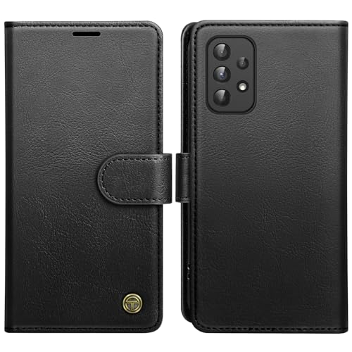 AIMOYU for Samsung Galaxy A53 5G Case Flip Wallet Leather Phone Case with [4 Card Slots] [Kickstand] [RFID Blocking] Magnetic Protective Shockproof Cover for Samsung A53 Phone Case - Black