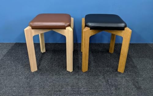 木製スツール ブラウン × ファブリックブラック FAA-138
