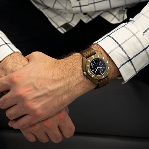 Marathon 41Mm Pilot's Navigator With Date, Tritium, Sapphire Crystal, Steel Crown, Battery Hatch, Eta F06 Quartz Movement, Swiss Made, Military Issue (No Government Markings, Desert Tan) #TOP4