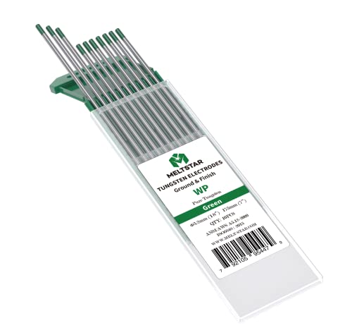 MELTSTAR WP20 Green Pure Tungsten TIG Tungsten Electrode Electrode Diameter 3.2 x 175 mm Pack of 12 Radiation-Free Professional Electrode for TIG Welding Polishing and Grinding - Image 2