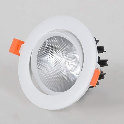 Spot LED COB encastré 15W orientable 6000K en aluminium blanc - 5