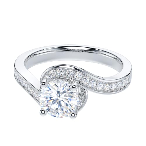 THELANDA Genuine Moissanite or Simulated Diamond Take Me Out Swirled Wrapped 1CT Promise Engagement Bridal Ring For Her3