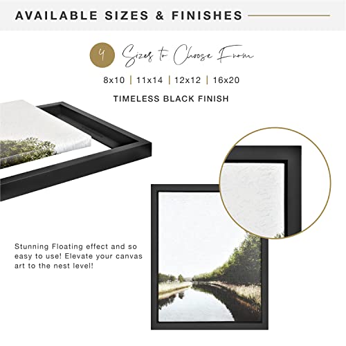 MCS Canvas Float Frames 12x12 Frame, Black Square Frame for Finished Canvases, Vertical & Horizontal Wall Hanging for Canvas Paintings (1-Pack) by MCS - Image 6